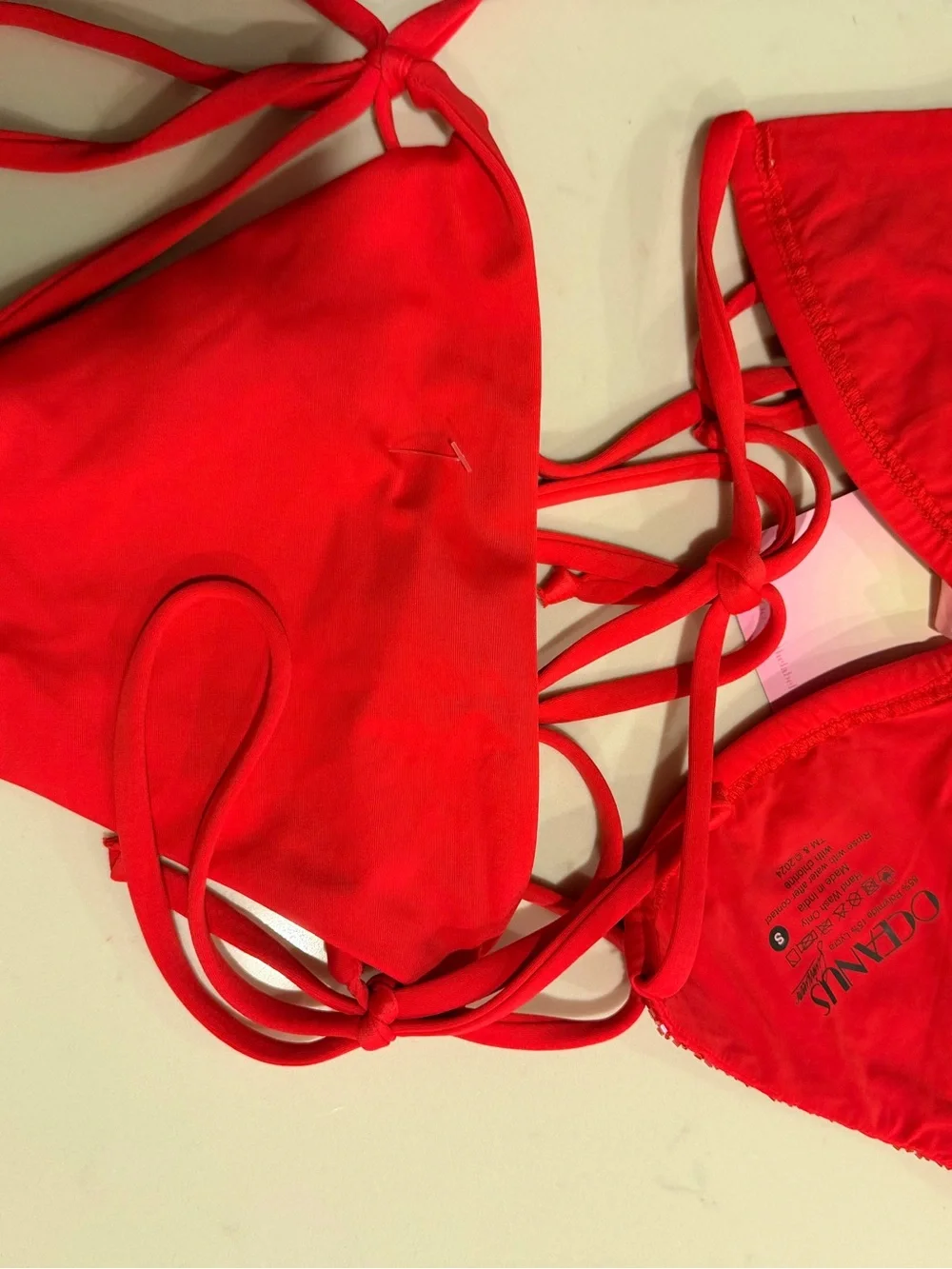 Oceanus Hand-Embroidered Seashell bikini set size small
